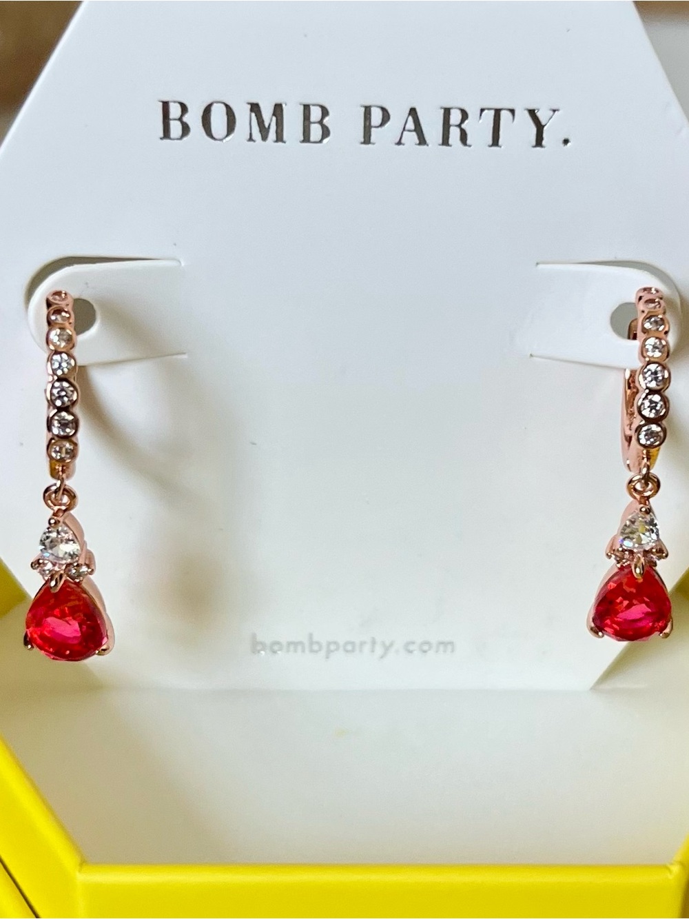 Bomb Party Retro RBP3706 Jasmine’s Jewels Drop Earrings Teardrop Stones